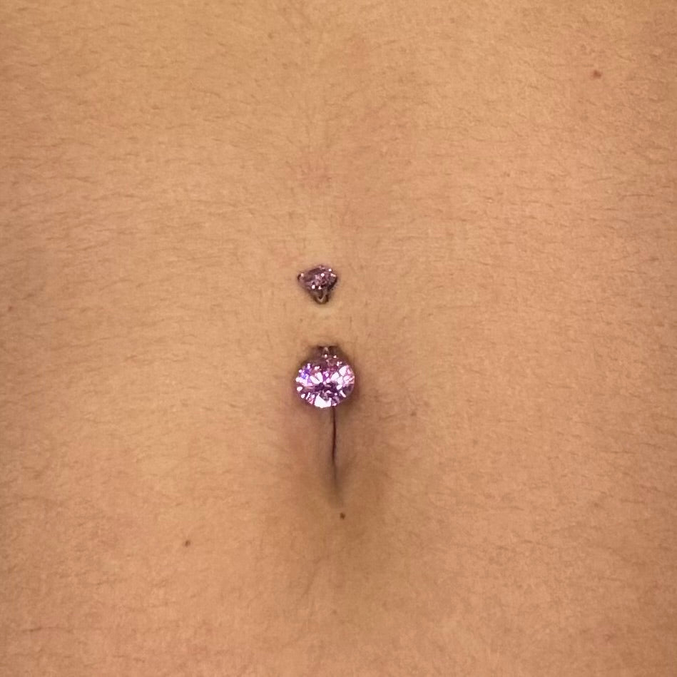 Piercing pink diamantato