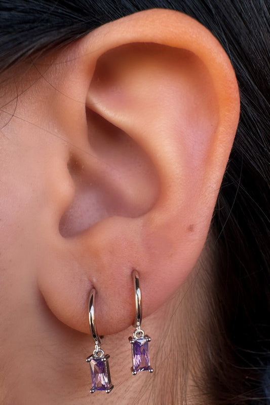 Orecchini Baguette Viola