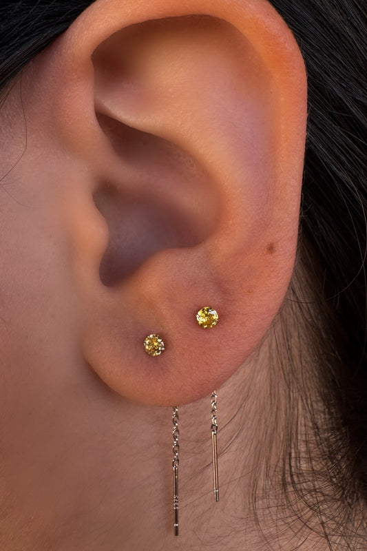 Orecchini Threader Beige