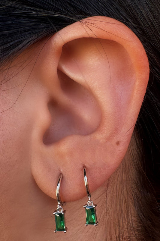 Orecchini Baguette Green