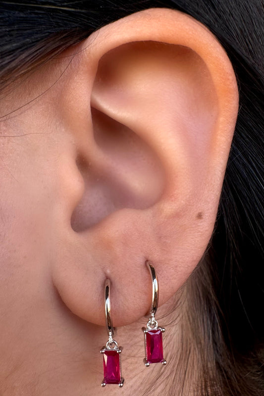 Orecchini Baguette Fucsia