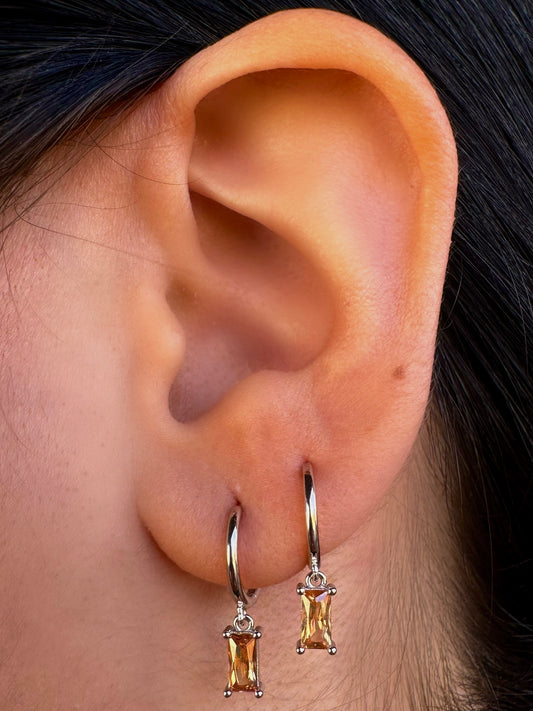 Orecchini Baguette Beige