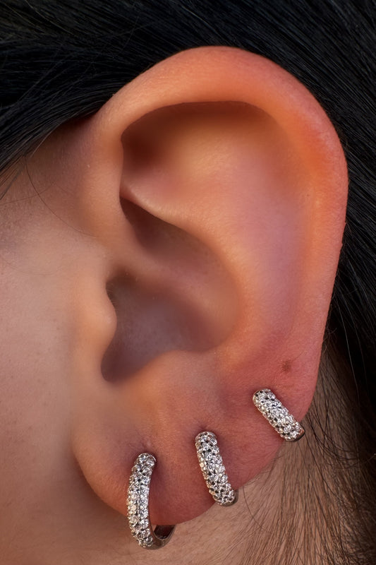 Set Hoop Hearrings Diamond